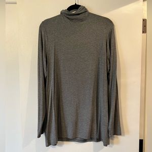 Grey Long Sleeve Fitted Turtleneck - 2X